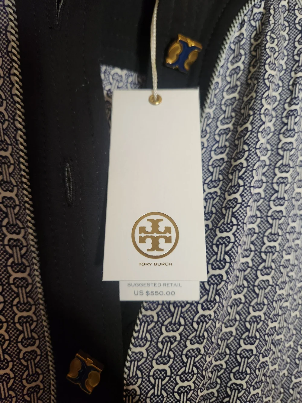 Tory Burch Rampling Silk  Midi Dress With Gemini Link Size 0 Nwt